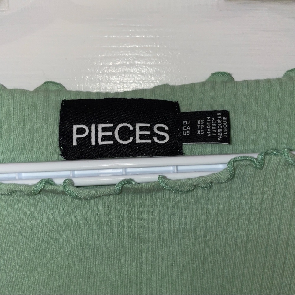 Green Ribbed Top - Picture 2 of 3